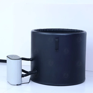 Bain à remous gonflable rond pour 1 personne, portable, chauffé, avec massage, pour le camping en plein air et la relaxation à domicile - Product Image 5
