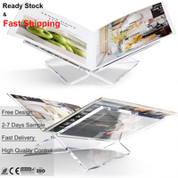 Support de livre ouvert en acrylique transparent 12,5"x9,5"x5,7" pour livres de cuisine, livres d'art, Bibles et magazines - Utilisation à la maison/au bureau 1,1 kg