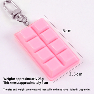 Gantungan Kunci PVC Kartun Makanan Cokelat Putih Coklat Lucu Menarik Realistis, Ring Ringan, Liontin Tas Ransel - Product Image 5