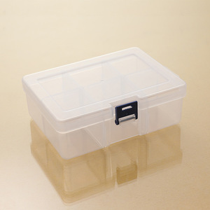Caja de almacenamiento de plástico transparente desmontable grande de 6 rejillas, herramientas de hardware gruesas rectangulares, accesorios de joyería, inyección de frutas - Product Image 5
