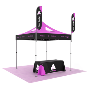 เต็นท์พับโครงอะลูมิเนียมอัลลอยด์รูปหกเหลี่ยมขนาด 50 มม. พรีเมียม พิมพ์ลายด้วยระบบทรานเฟอร์ความร้อน ผ้า Oxford 600D กันรังสียูวี กันน้ำ พกพาสะดวก - Product Image 2