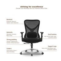 Chaise de bureau exécutive ergonomique moderne en maille avec accoudoirs et appui-tête réglables, garantie 3 ans, usage hospitalier et hôtelier, qualité commerciale