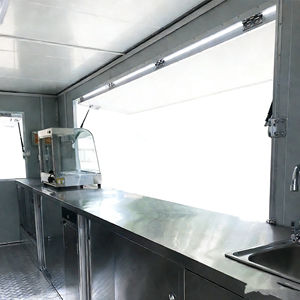 Chariot de vente ambulante multifonctionnel en acier inoxydable à 4 roues, noir, pour crème glacée, nourriture, camping, avec porte arrière - Product Image 6