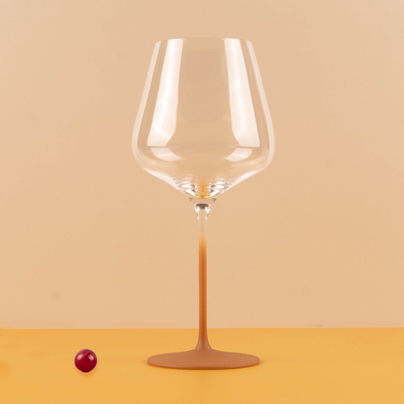 Multiple colors 800~900 ml Frosted color red wine glass sandblasting process crystal glass