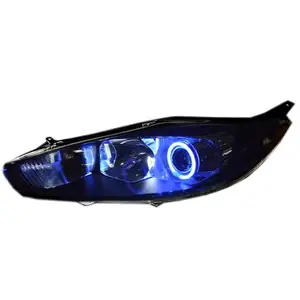 Customized Full LED Headlights For Ford Fiesta 2009-2015 Bi-xenon Projector Lens Front Lamps With DRL