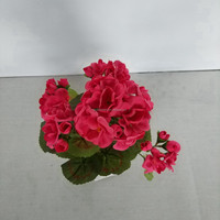 Petit bonsaï artificiel, centre de table, rose rouge, begonias en soie, plantes en pot, 33 cm, pour la décoration de magasins, d'hôtels, de bibliothèques et de maisons