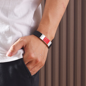 Pulsera de Silicona con Bandera Nacional Personalizada con Impresión UV, Recuerdo de Acero Inoxidable para Fiestas DAMAI - Product Image 4