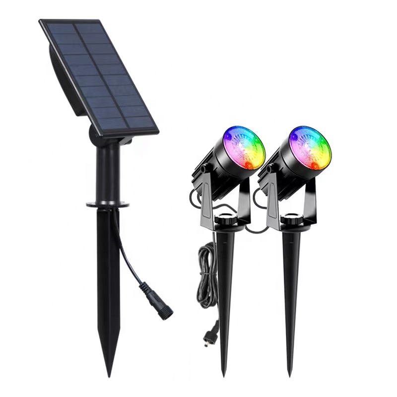 Солнечный светодиодный уличный свет IP65 водонепроницаемый садовый декор RGB теплый/холодный белый пейзаж Дворовые светильники солнечные огни