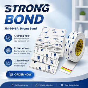 Nastro Biadesivo in Schiuma Acrilica <span class=keywords><strong>3M</strong></span> 9448A, Adesivo Sensibile alla Pressione, <span class=keywords><strong>Carta</strong></span> <span class=keywords><strong>Adesiva</strong></span> per Mascheratura, Larghezza 20mm, Spessore 0,15mm - Product Image 1