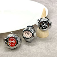 Jam Tangan Cincin Hiphop Retro Jam Tangan Cincin Oval Elastis Jam Tangan Uniseks Bergaya Sederhana Dial Kuarsa Y2K Hadiah Cincin Mini Perak
