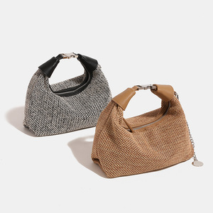Sac fourre-tout polyvalent en lin haut de gamme avec fermeture éclair pour femme, idéal pour l'été, la plage, les voyages et les <span class=keywords><strong>vacances</strong></span>, sac à bandoulière avec chaîne - Product Image 1