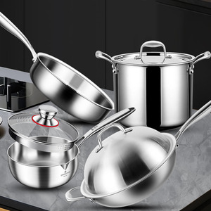 Nhà bếp đồ nấu nướng 316 thép không gỉ nấu ăn chảo nhà bếp <span class=keywords><strong>Cookware</strong></span> <span class=keywords><strong>sets</strong></span> tuyết Pan súp nồi bít tết Frying Pan để bán - Product Image 1