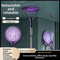 Nouvelle raquette électrique anti-moustiques rétractable rechargeable et pliable avec lampe UV, exterminateur domestique