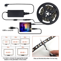Symphony hitam Laptop layar komputer Monitor latar belakang RGBIC Ambibox Kit 5V Sync PC layar mimpi USB WS2812 LED Strip cahaya