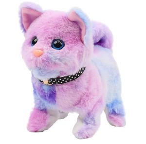 Miagolante testa scodinzolante che annuisce peluche pasqua regali di compleanno di natale che cammina gattino farcito animale interattivo arcobaleno gatto - Product Image 1