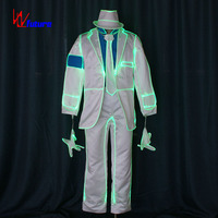 Costumes étonnants de représentation de danse de Tron, costumes de la danse LED de Michael Jackson avec DMX