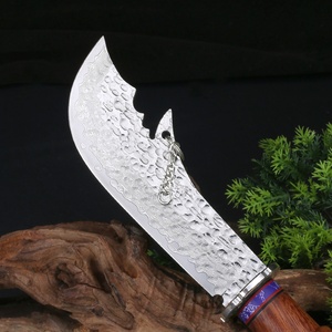 Couteau tactique personnalisable de haute qualité, lame en acier inoxydable Falchion, couteau de poche industriel en bois pour l'extérieur - Product Image 2