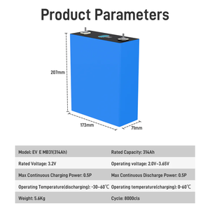 เซลล์ LiFePO4 3.2V 314Ah เกรด MB31 A 8000 รอบการใช้งาน แบตเตอรี่ลิเธียมไอรอนฟอสเฟต สำหรับ RV เรือ DIY ระบบกักเก็บพลังงานแสงอาทิตย์ มีสินค้าใน EU พร้อมส่งแบบ DDP - Product Image 2