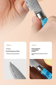 ชุดมีดเชฟเหล็กดามัสกัส 67 ชั้น รุ่นใหม่ เป็นมิตรกับสิ่งแวดล้อม ปลอดภัยสำหรับเครื่องล้างจาน คุณภาพสูง ตีขึ้นรูปอย่างดี ใช้งานได้ทั้งมือซ้ายและขวา เคลือบสารกันติด - Product Image 5