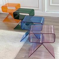 Table basse moderne en acrylique durable et écologique avec rangement pour salon, mobilier de luxe pour la décoration intérieure