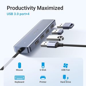 UGREEN Hub <span class=keywords><strong>USB</strong></span> 5 en 2 Type <span class=keywords><strong>C</strong></span> vers 4K <span class=keywords><strong>Thunderbolt</strong></span> 3 avec alimentation 100W, adaptateur 3 ports <span class=keywords><strong>USB</strong></span> 3.0, station d'accueil pour MacBook - Product Image 2
