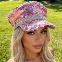 Chapeaux de fête de luxe Burning Man en gros, 3 MOQ, avec paillettes et strass, chapeau de capitaine personnalisé unisexe pour la plage et les festivals en plein air