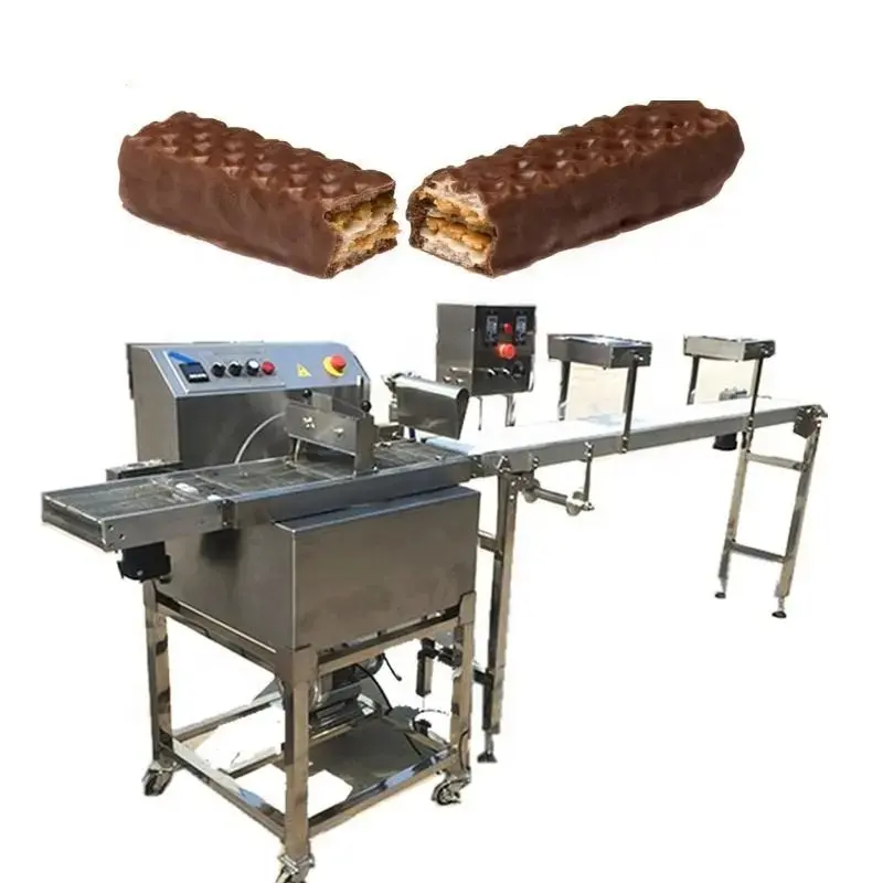 Sürekli Temper makinesi krem gofret kaplama soğutma tüneli tedarikçisi çikolata Enrober bisküvi için