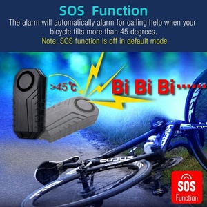 Bike Security <strong>Vibration</strong> <strong>Sensor</strong> Cycling SOS Alarm <strong>Anti</strong>-Thief Remote Control Wireless Alarms for Bicycle Motorcycle - Product Image 4