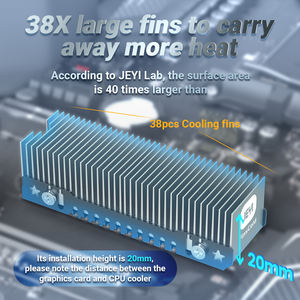 مشتت حراري <span class=keywords><strong>M</strong></span>.2 عالي الجودة من مصنع JEYI، مصنوع من سبائك الألومنيوم مع زعانف تبريد، تبريد سلبي لـ NVMe/NGFF SSD، طراز Godfins Gen1 عالي الجودة - Product Image 3