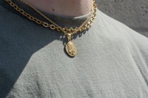 Collier pendentif rétro en acier inoxydable plaqué or 18 carats avec portrait de centurion romain, pendentif étanche pour <span class=keywords><strong>homme</strong></span> - Product Image 3