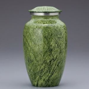 Green Marble Effect Brass Cremation Urn Adult Keepsake Vessel Tabletop <b>Memorial</b> Home Decor - Indian Home Crafts - Product Image 4