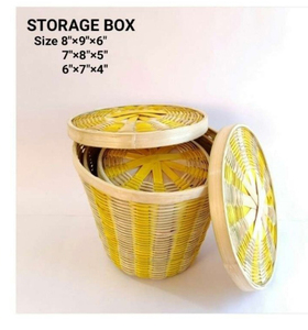 Corbeille à déchets artisanale en bambou avec un design tissé à la main de qualité supérieure pour salon, cuisine, bureau, suites d'hôtel et intérieur contemporain - Product Image 5