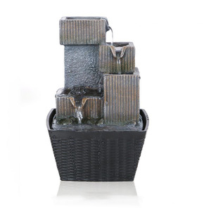 Décoration d'intérieur Fontaine d'eau artisanale en résine imperméable Feng Shui Seau décoratif Figurine pour la maison et le jardin - Product Image 6