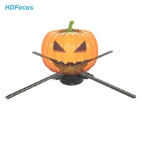 Ventilateur holographique 3D transparent pour affichage holographique, compatible YouTube, avec écran de projection et couvercle de ventilateur