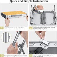 Table de camping multifonctionnelle moderne et légère, pliable, avec boîte de rangement en aluminium, mobilier d'extérieur portable, vente chaude