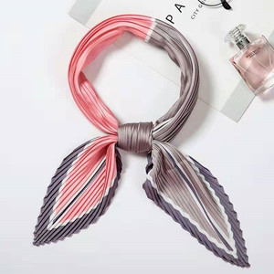 Delle ragazze Del Progettista di Stampa Geometrica Fascia Dei Capelli Della Signora Pieghettato Piega di Seta Al Collo Sciarpe - Product Image 3