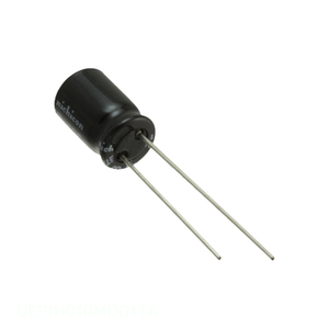Condensateur autorisé par le distributeur CAP ALUM 1UF 20% 50V RADIAL TH Through Hole 1 uF UEP1H010MDD1TA - Product Image 1