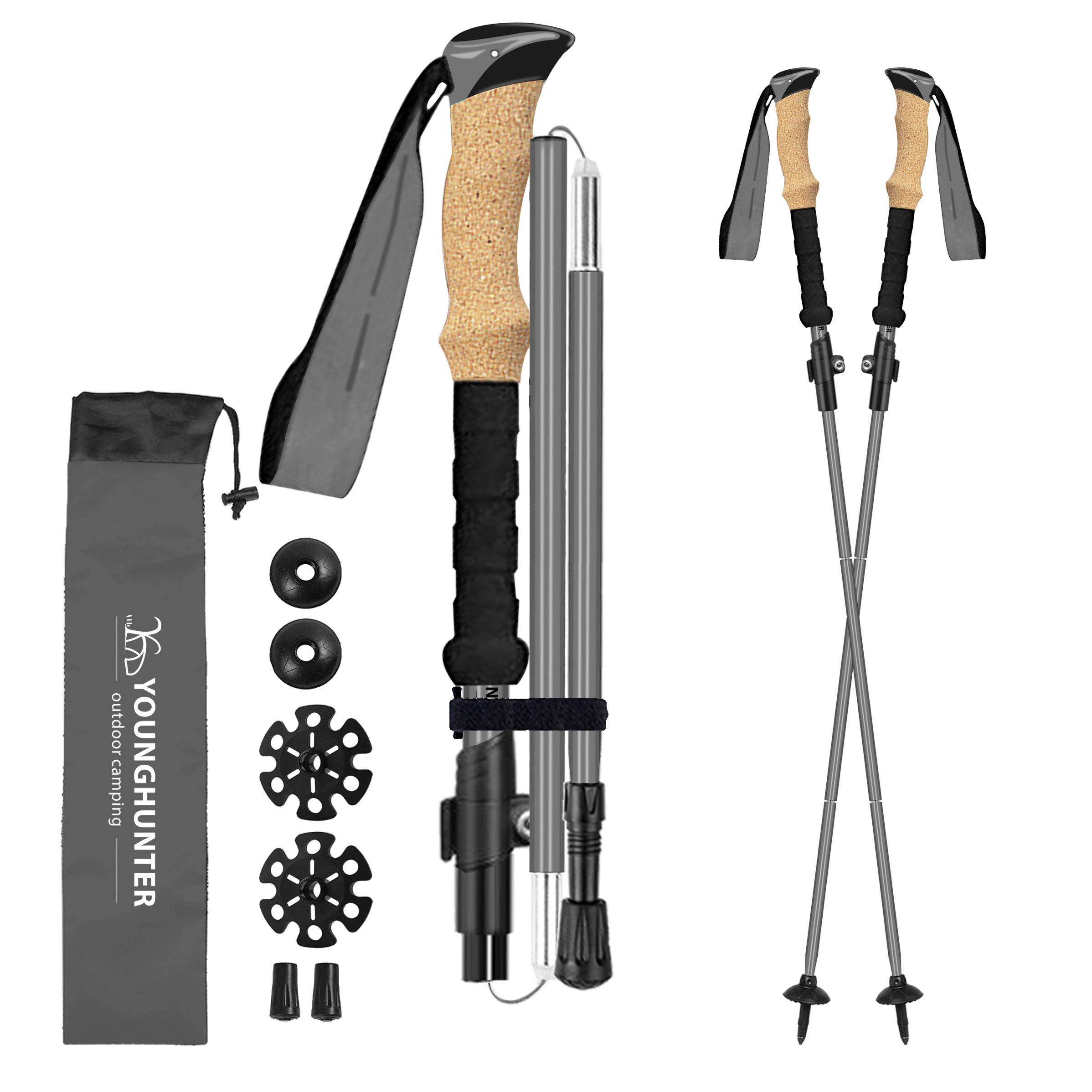 Multifunction walking stick folding crutches camping nordic 7075 aluminum trail running rod outdoor safe ultralight hiking poles
