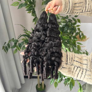 Extensions de cheveux bouclés au crochet <span class=keywords><strong>Fumi</strong></span> en gros, 20 pouces, 100 % cheveux humains, longueur et couleur personnalisables - Product Image 1