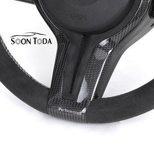 Volante Deportivo con Marco de Fibra de Carbono y Detalles en Alcántara Blanco para <span class=keywords><strong>BMW</strong></span> M3 <span class=keywords><strong>M5</strong></span> M6 F10 F15 F20 F30 F31 F32 F36 E70 E90, <span class=keywords><strong>Precio</strong></span> de Fábrica - Product Image 5