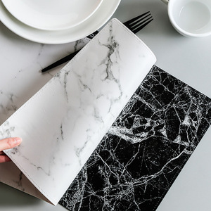 Custom Leather Dining PU Table Place Mats Heat-Resistant Anti-Skid Kitchen Table Decoration Mats <strong>Marble</strong> Leather <strong>Placemat</strong> - Product Image 1