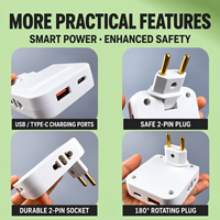 Adaptateur mural rotatif EU 4,8 mm, convertisseur de prise, chargeur, séparateur de courant 1 vers 3, indice de protection IP67, courant 16A