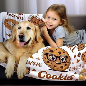 Couverture en flanelle à motif de biscuits de dessin animé, couverture de sieste super douce, lavable en machine, pour lit, canapé, impression personnalisée - Product Image 6