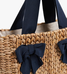 Bolso de mano de paja a la moda para mujer, bolso de playa, bolso de mano para mujer de alta calidad con lazo, muy vendido. - Product Image 4