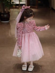 Vestido de Princesa de Malla <span class=keywords><strong>para</strong></span> Niñas, Forrado de Felpa <span class=keywords><strong>para</strong></span> Invierno, <span class=keywords><strong>Elegante</strong></span> con Lentejuelas y Cuentas, Estampado, <span class=keywords><strong>para</strong></span> Cumpleaños, Traje de <span class=keywords><strong>Año</strong></span> <span class=keywords><strong>Nuevo</strong></span> de Elsa <span class=keywords><strong>para</strong></span> Niñas Pequeñas - Product Image 6