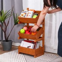 Mini panier de rangement multicouche en bois massif sculpté pour maison de poupée, bac d'organisation, accessoires de décoration pour maison de poupée