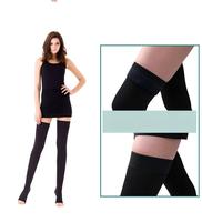 Chaussettes de compression tricotées personnalisables sans orteils, taille complète, 20-30 mmHg, pour femmes, bas de compression montants jusqu'aux cuisses