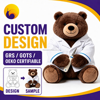 Pabrik Mainan Boneka Logo Kustom Harga Pabrik Toko Online Beruang Dokter Mainan Boneka Hewan Isi Dakron Kustom