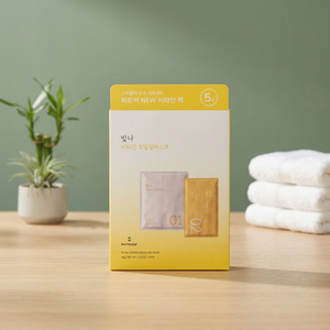 Korean Spa Hydrating Brightening Facial Care 5P Pack Vitamin C Sheet Masks Niacinamide Glutathione Diatomaceous Earth Snow - Product Image 3
