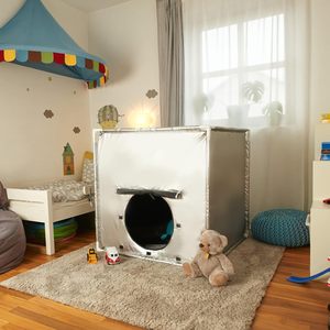 Tienda cuadrada sensorial para niños, tienda sensorial oscura para niñas y niños con autismo, tienda sensorial plateada para interiores y exteriores - Product Image 4